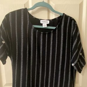 Black & White V-Neck Tunic